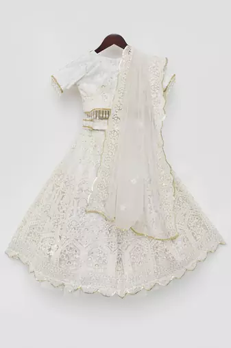 Off white sequence embroidery lehenga set