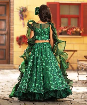 Green butterfly lehenga set 2