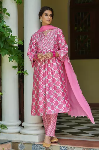 Pink Jugni Suit Set