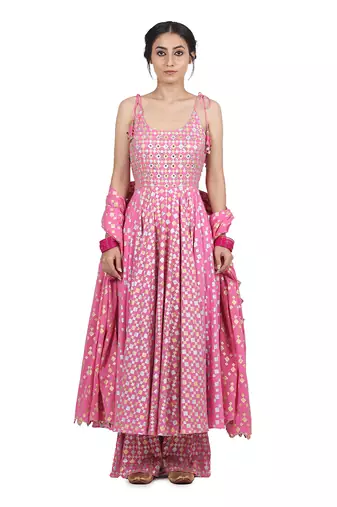 Pink Simrat Kalidar Set