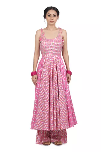 Pink Simrat Kalidar Set