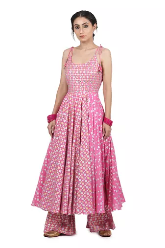 Pink Simrat Kalidar Set