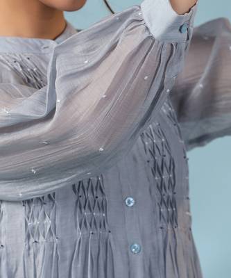 Blue sea smocked kurta set 5