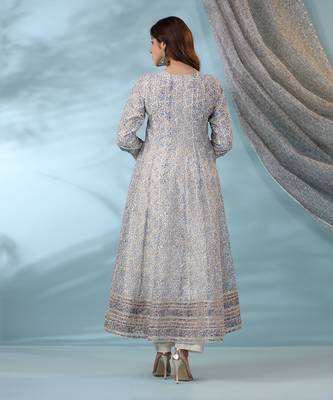 Off white & blue innayat blue anarkali set 3
