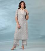 Off white blue ocean boss kurta set