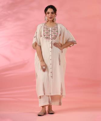 Off white noor shirt kaftaan set 1