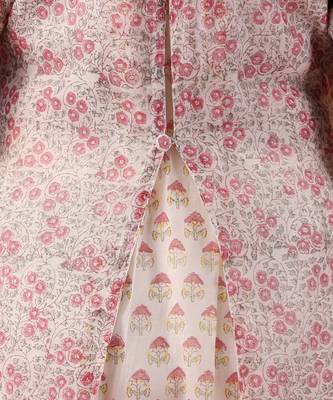 Off white gulbagh box pleated kurta set 5