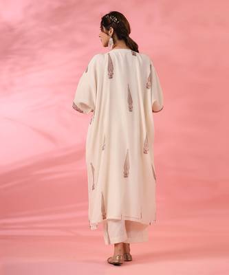 Off white noor shirt kaftaan set 2