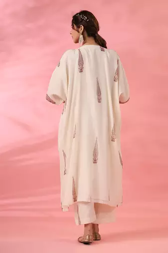 Off white noor shirt kaftaan set