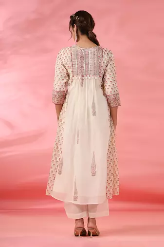 Off white maha kurta set
