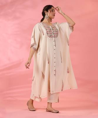 Off white noor shirt kaftaan set 3
