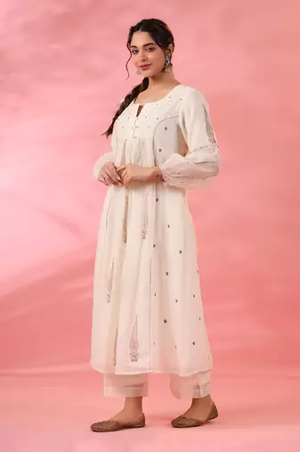 Off white gul geather kurta set