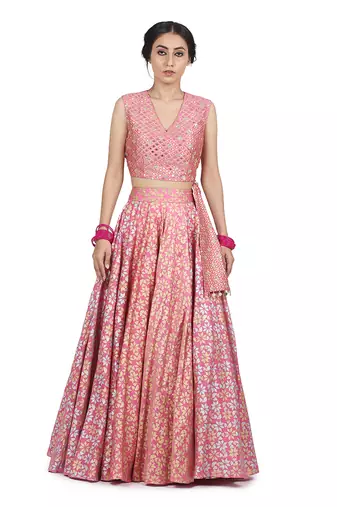 Pink Kamla Lehenga Set