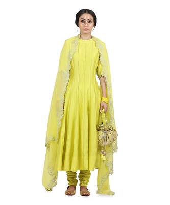 Electric Yellow Geet Kalidar Set 1
