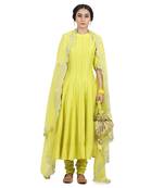 Electric Yellow Geet Kalidar Set