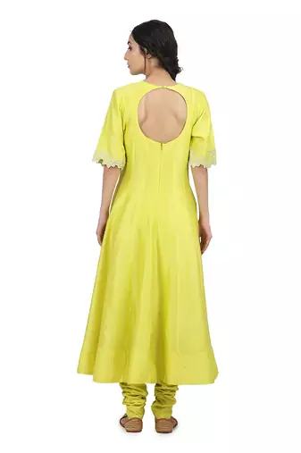 Electric Yellow Geet Kalidar Set
