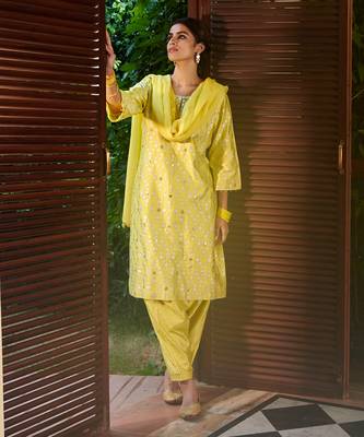 Electric Yellow Darshana Suit Set 2