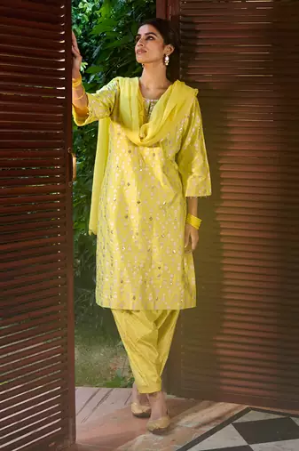 Electric Yellow Darshana Suit Set