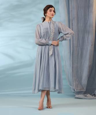 Pigeon blue water lily dress 1