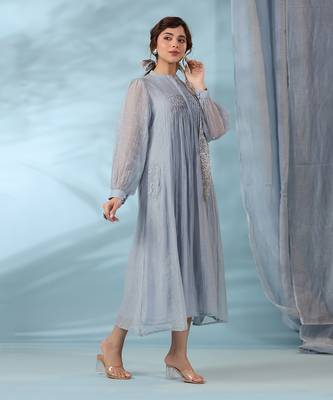 Pigeon blue water lily dress 2