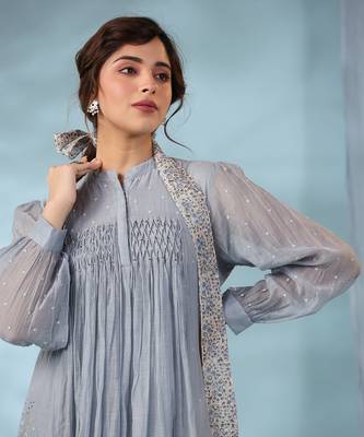 Pigeon blue water lily dress 4