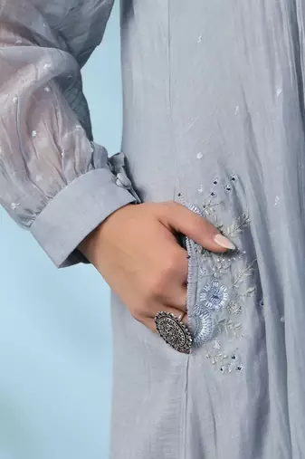 Pigeon blue water lily dress