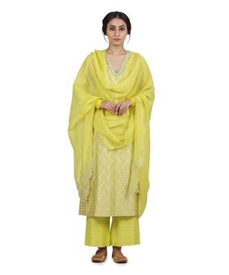 Electric Yellow Keerat Suit Set 1