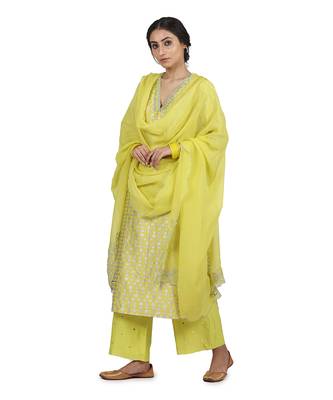 Electric Yellow Keerat Suit Set 2