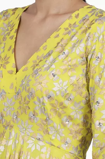 Electric Yellow Preet Kalidar Set
