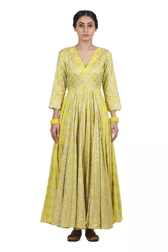 Electric Yellow Preet Kalidar Set