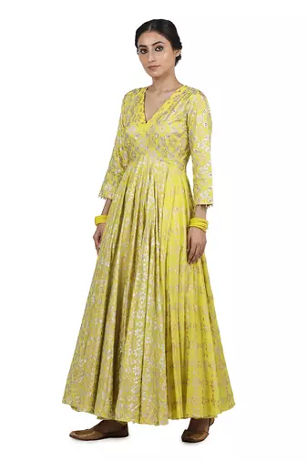 Electric Yellow Preet Kalidar Set