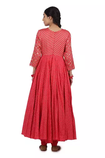 Strawberry Ruhi Kalidar Set