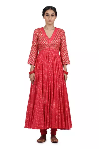Strawberry Ruhi Kalidar Set