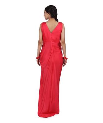Strwberry Hir:Draped Dress With Cape 3