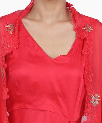 Strwberry Hir:Draped Dress With Cape 5
