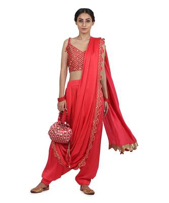 Strwberry Birva Pant Saree Set 1