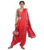 Strwberry Birva Pant Saree Set