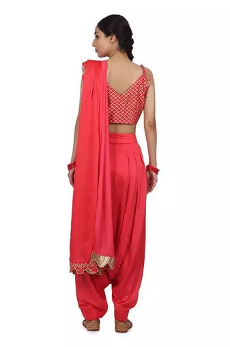 Strwberry Birva Pant Saree Set