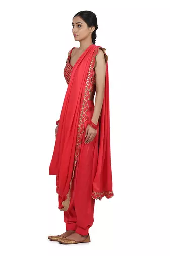 Strwberry Birva Pant Saree Set