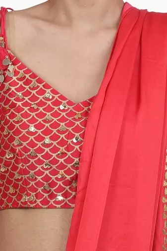 Strwberry Birva Pant Saree Set