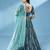 Teal Pure Georgette Sequinse Work Semi-Stitched Lehenga & Unstitched Blouse with Dupatta