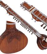 Sitar Ravi Shankar Style With Fiber Case, 7 Main, 13 Sympathetic Strings, Extra Strings, Mizrabs, Pick-Up