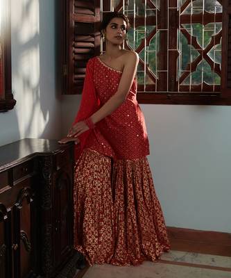Strawberry Ekra Sharara Set 2