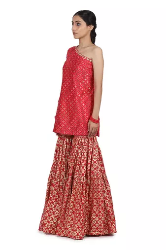 Strawberry Ekra Sharara Set