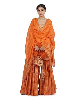 Orange Falak Sharara Set 1