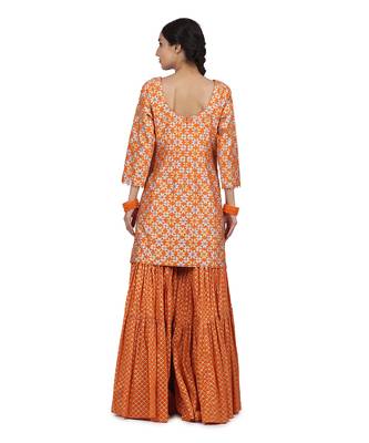 Orange Falak Sharara Set 2