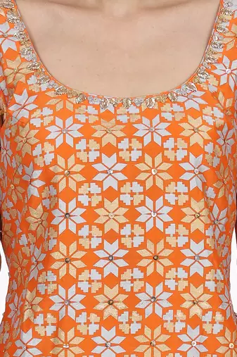 Orange Falak Sharara Set