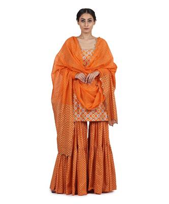 Orange Falak Sharara Set 5