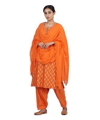 Orange Fiza Suit Set 1
