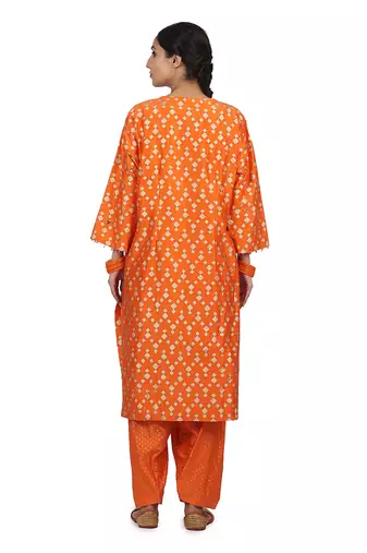 Orange Fiza Suit Set
